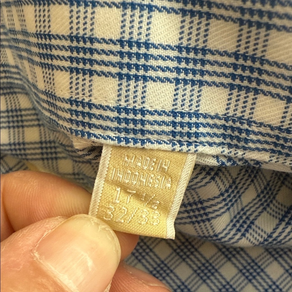 Michael Kors Blue and White Checkered Casual Shirt - Picture 4 of 5